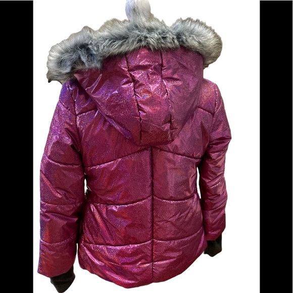 Girls Calvin Klein Pink winter coat fleece lining size 12-14 - Picture 2 of 8